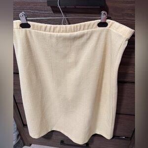 Vintage Chic Butter Yellow Pencil Skirt for Women